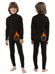 Kids Ski Outfit Turtleneck Pullover Slim Leggings Set