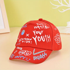 Boys Graffiti Print Baseball Cap Adjustable Lightweight Sun Hat