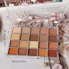20-Color Earth Tone Eyeshadow Palette, Portable & Long-Lasting Cosmetics