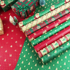8pcs 50 Christmas Wrapping Paper for Gift Boxes Holiday Arts Crafts Decorations