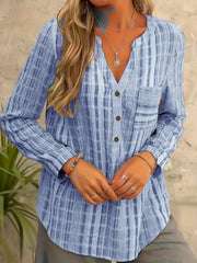 Striped Print Button Up Shirt Top