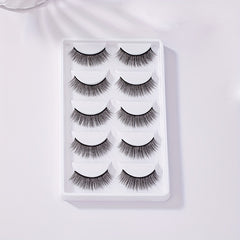 5 Pairs Full Strip False Eyelashes Natural Long Cross False Lashes