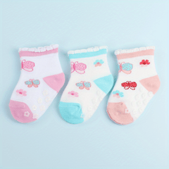 3 Pairs Baby Girls Rabbit Pattern Anti-Skid Socks 0-2 Years