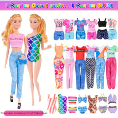 50pcs 11.5 Inch Girl Doll with Clothes Accessories - Doll Coat Princess Gowns Dr
