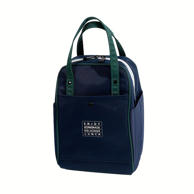 Insulated Lunch Bag Double Zip Waterproof Easy Carry Students Office