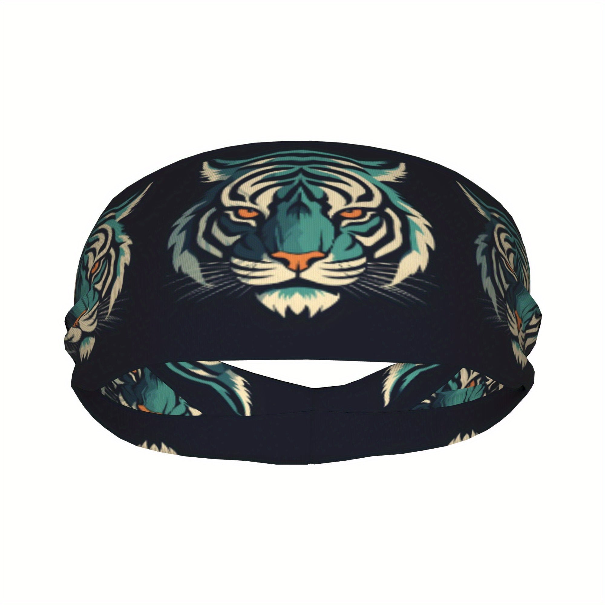 Tiger Sports Headband Unisex Sweat Wicking Stretchy Polyester Yoga Gym Running