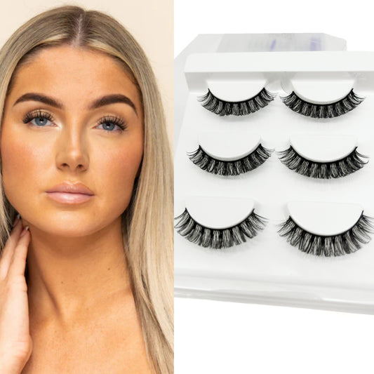 3 Pairs D Curling 14mm Fluffy Thick Faux Mink Eyelashes