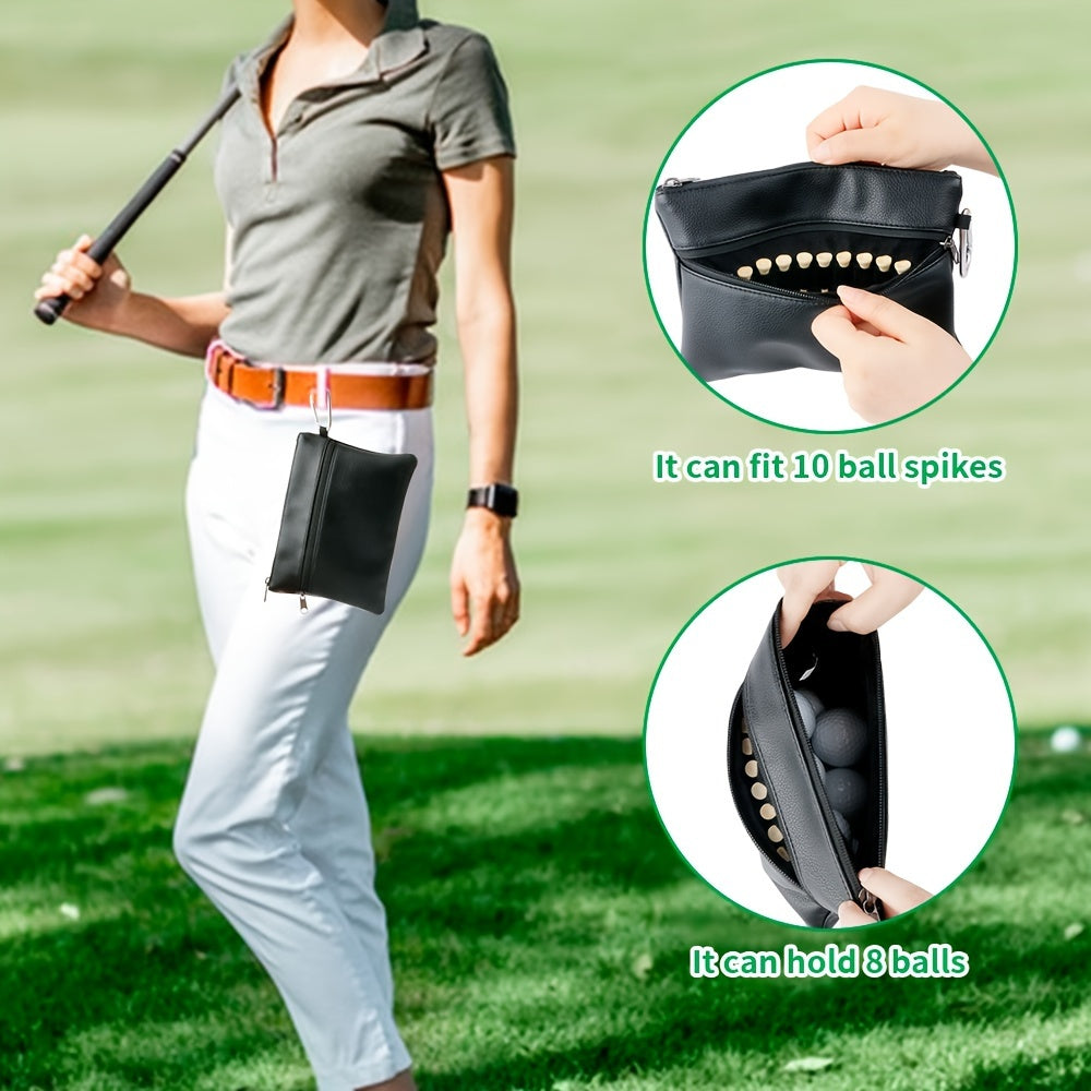 1pc Golf Bag Portable Multifunctional Tool Bag PU Waist Bag with Carabiner