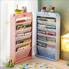Movable Classroom Bookshelf Desk for Student Learning