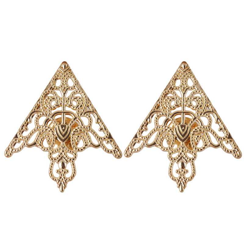 Floral Cut Out Buckle Collar Corners Collar Tip Pin