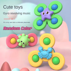 3pcs Baby Suction Cup Spinning Top Toys Window Spinner