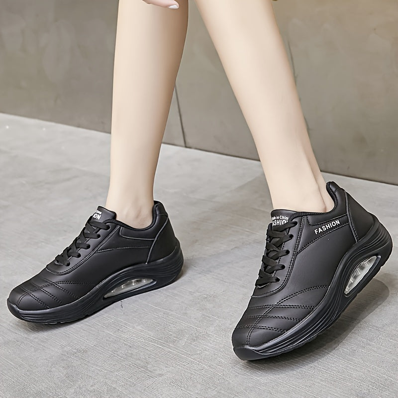 Air Cushion Faux Leather Running Shoes