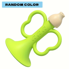 Soft Teething Horn for Babies Colorful Sound Sensory Toy 0-6 Month Olds
