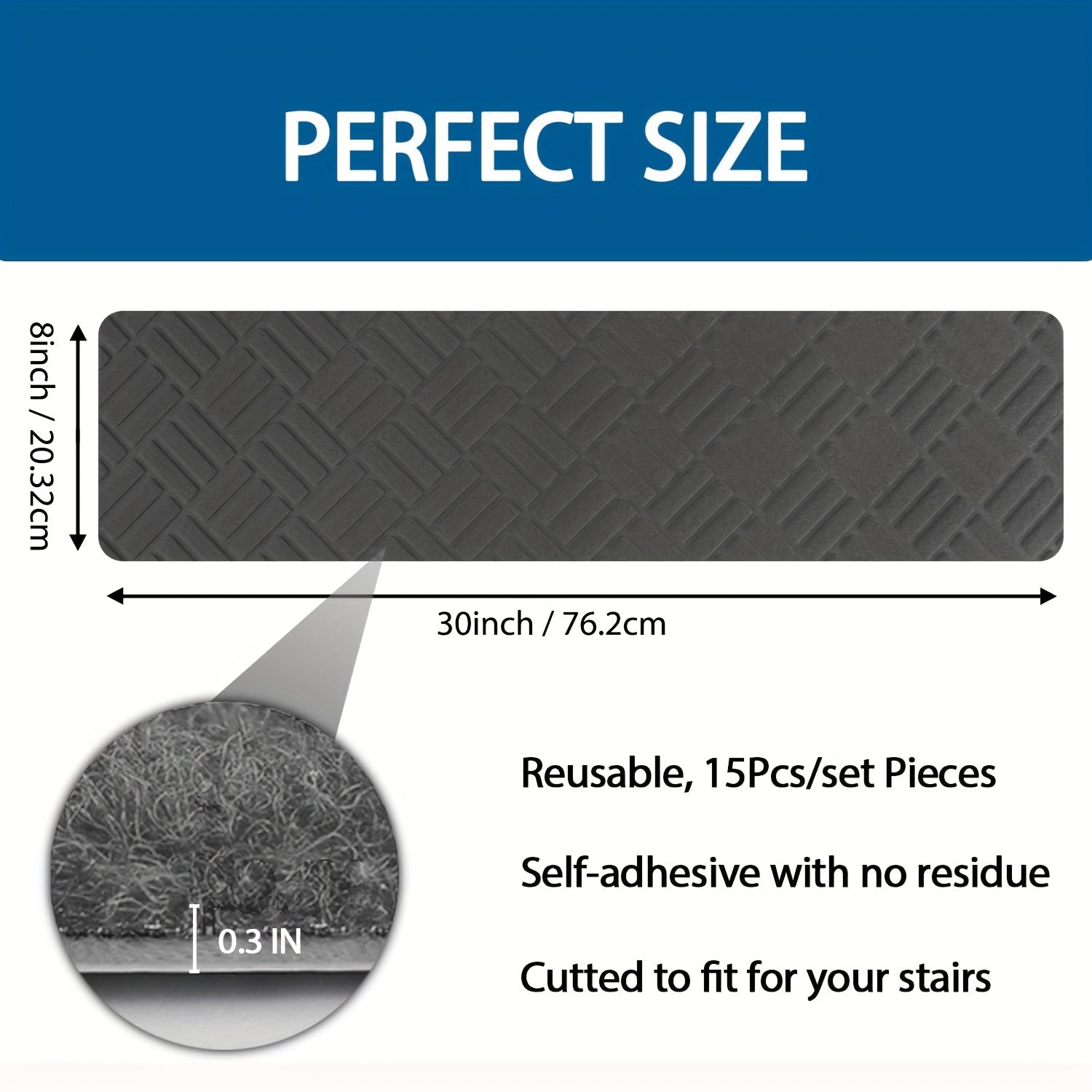 Non Slip Carpet Stair Treads - Gray Self Adhesive Soft Peel And Stick