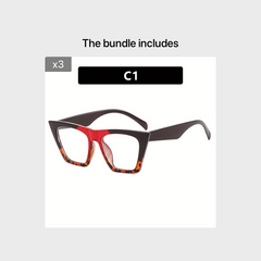 Y2K Style Clear Lens Glasses Tortoiseshell Frame Anti Light Reading