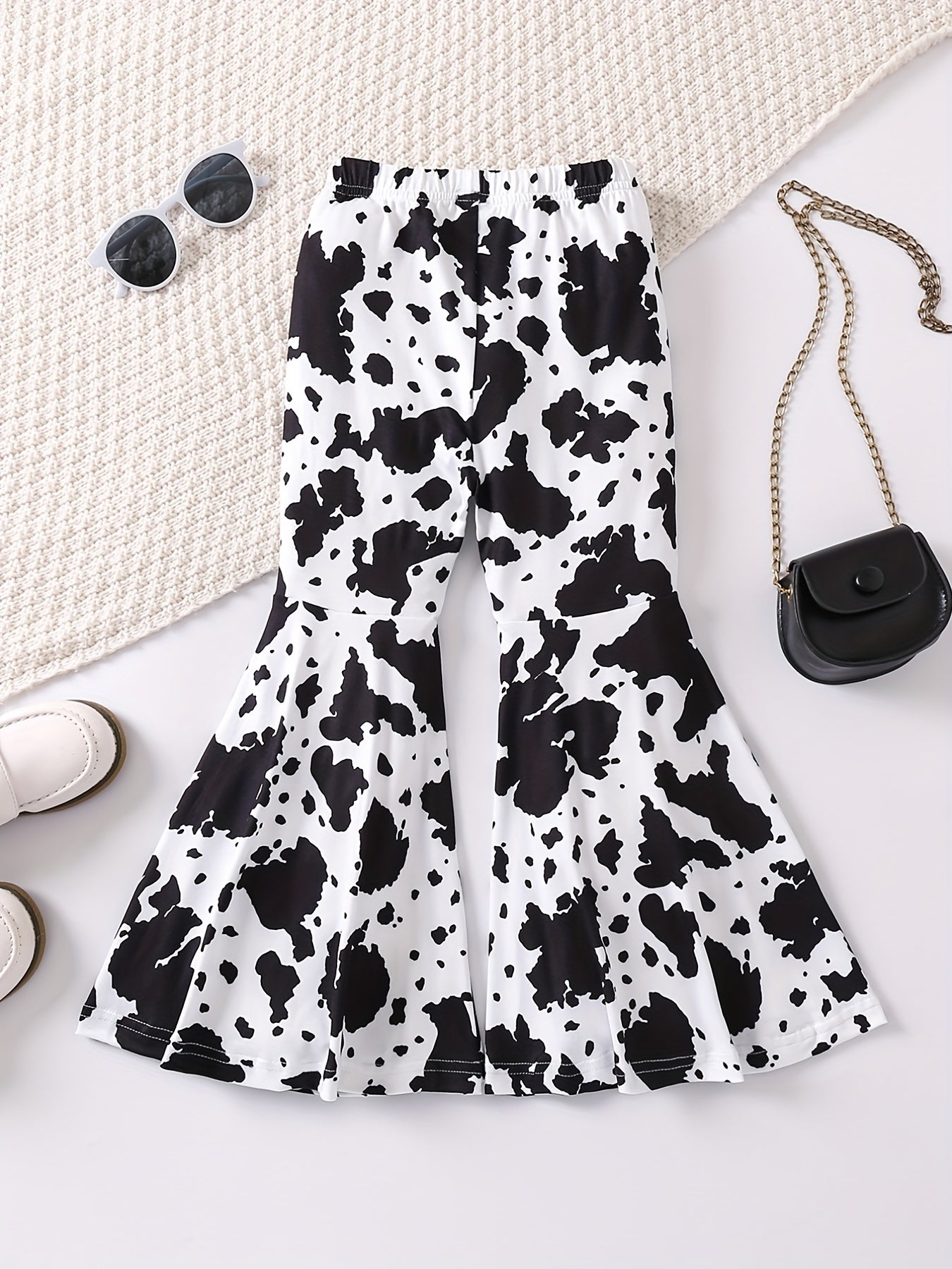 Tie Dye Graphic Casual Bell Bottom Pants Elastic Comfy Flared Trousers