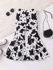 Tie Dye Graphic Casual Bell Bottom Pants Elastic Comfy Flared Trousers