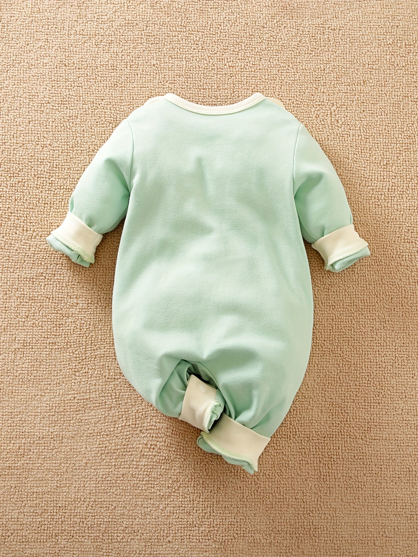 Fox Pattern Cotton Baby Jumpsuit with Bib