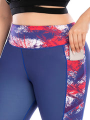 Tie Dye Workout Leggings Women's Plus Casual Medium Stretch