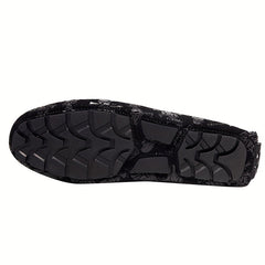 Men's Metallic Decor Loafer Shoes Non-slip Slip-On Driving Shoes
