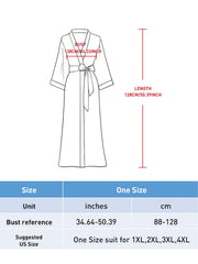 Casual Robe Women's Plus Floral Print Belted V Neck Dressing Gown