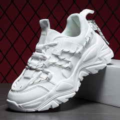 Men's Breathable Platform Shoes Non Slip Lace-up Sneakers