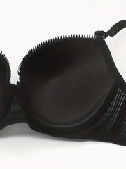 Contrast Lace Push Up Bra Bow Tie Lingerie
