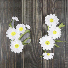 Embroidered Applique Daisy Patches Sewing Large Small Chrysanthemum Patch