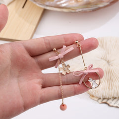 Girls Flower And Rabbit Bow Ear Clip Earrings Children's Birthday Gift