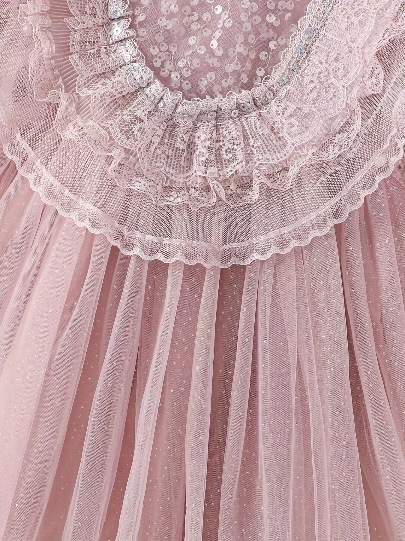 Frill Trim Bead Detail Fairy Princess Dress for Toddler Girls