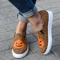 Women's Halloween Printed Slip On Sneakers Lightweight Outdoor Shoes