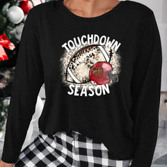 Leopard Rugby Print Plus Size Lounge Top