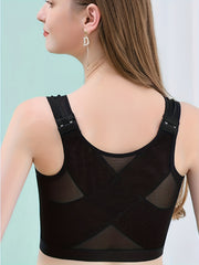 3 Pcs Wireless Push Up Sports Bra Front Closure Running Workout Tank