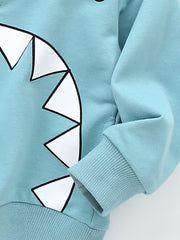 Kids Cartoon Print Zipper Hoodie