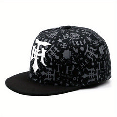 Men's Flat Brim Baseball Cap Embroidered Street Style Hat