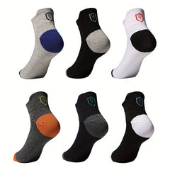 6 Pairs Men's Mid Crew Sport Socks - Sweat Absorbing Comfy Breathable