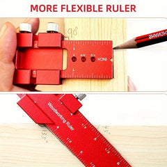 Precision Pocket Ruler For Woodworking Inch Metric T Score Square Ruler