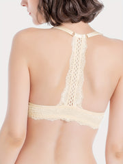 Lace Plunge & Front Buckle Push Up Bra