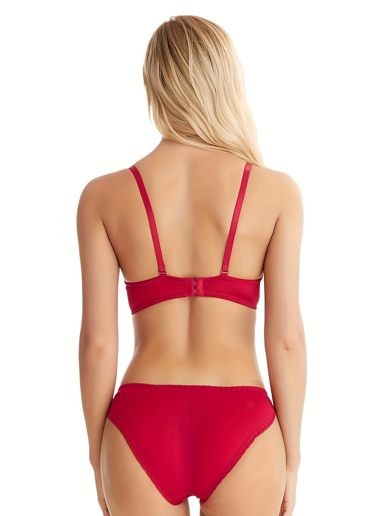 Bow Tie Push Up Bra & Elastic Panties Lingerie Set