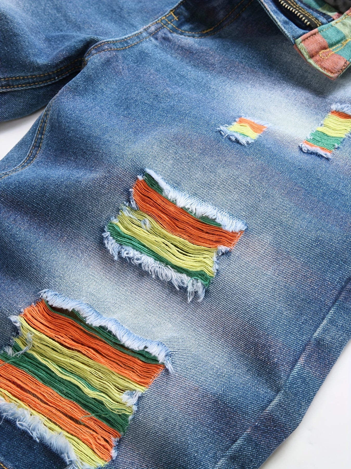 Men's Ripped Denim Shorts Street Style for Summer