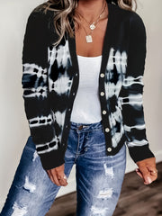 Tie Dye Long Sleeve Button Up Cardigan