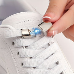Flat Elastic Shoelaces With Clip Buckles for Sneakers
