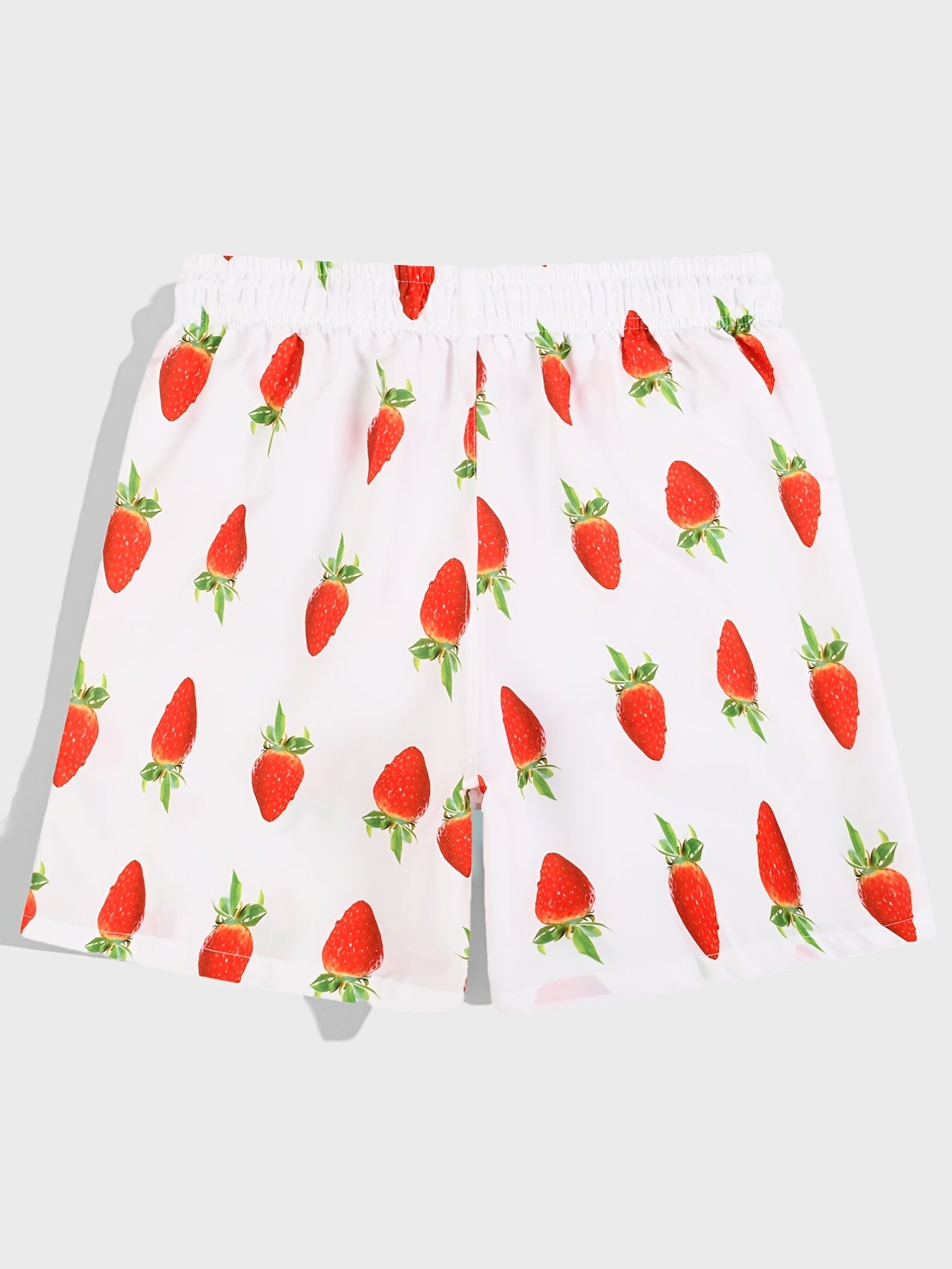 Men's Stretch Strawberry Print Shorts for Summer