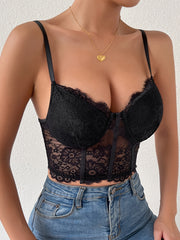 Sexy Lace Cami Corset Tops Backless Spaghetti Strap Camisole