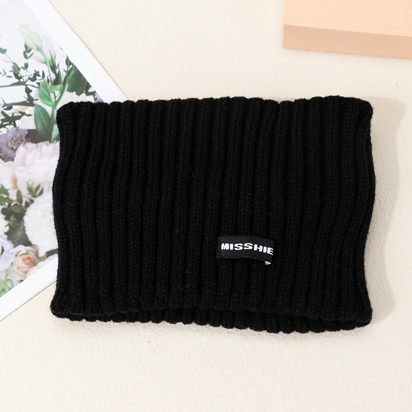 Knitted Beanie Elastic Headband Unisex Warm Hat Neck Warmer Infinity Scarf