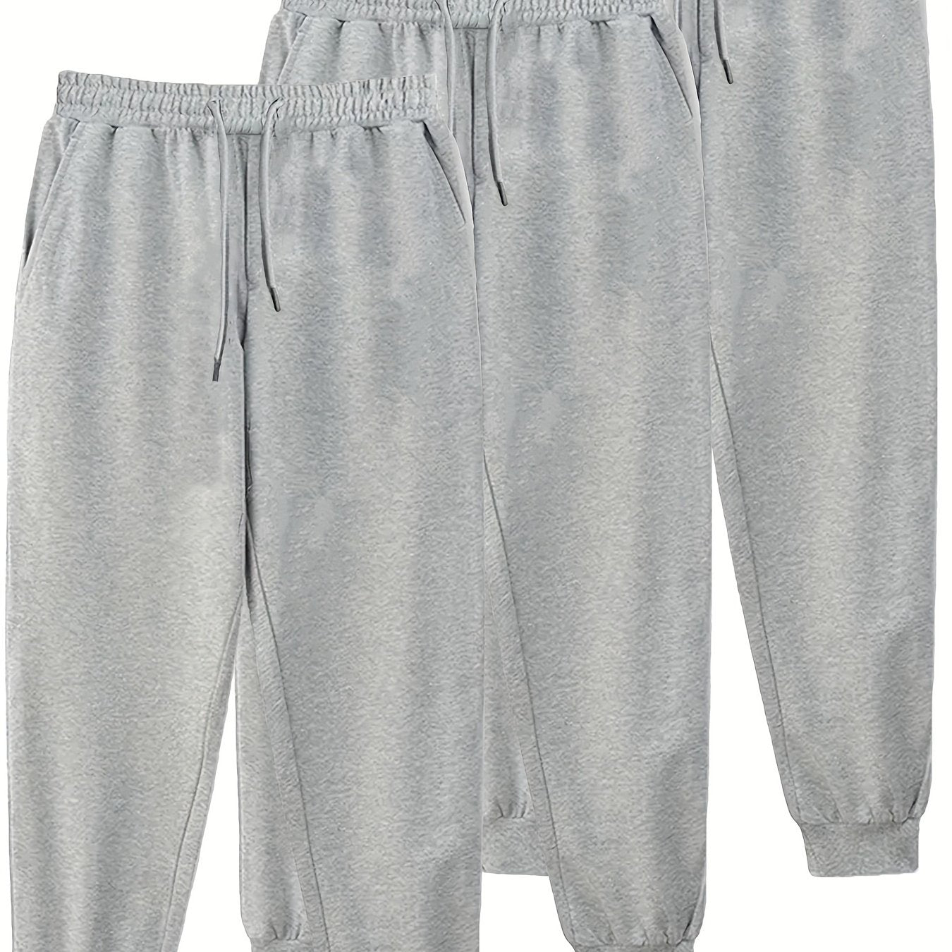 3pcs Men's Comfy Joggers Active Sweatpants Spring Fall Outdoor