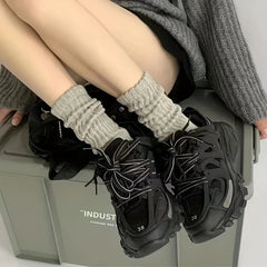 3 Pairs Solid Mid Tube Sports Socks Women's Stockings