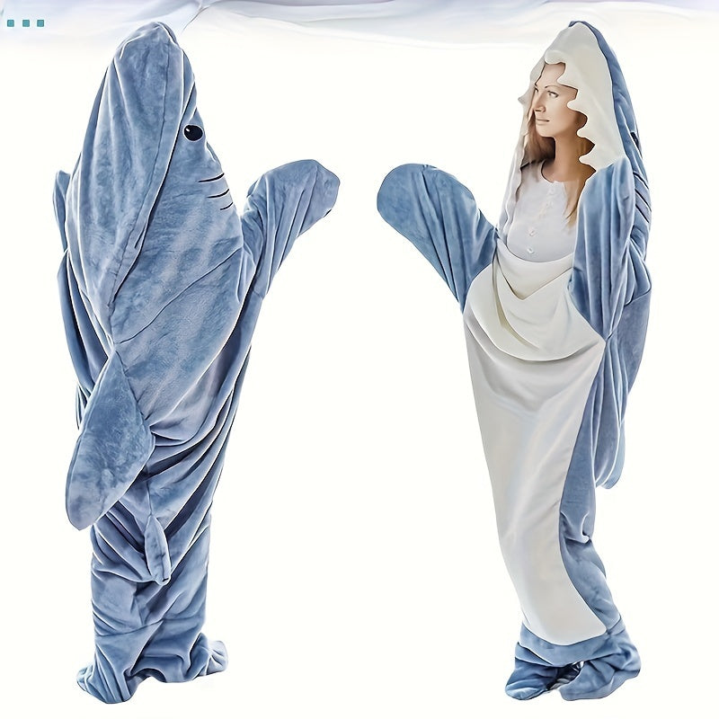 Shark Wearable Blanket Soft Flannel Sleeping Bag for Camping