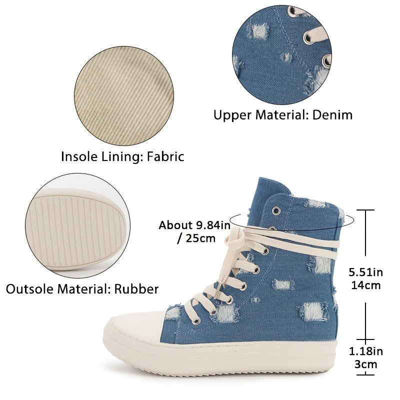 Women's Lace Up High Top Solid Sneakers