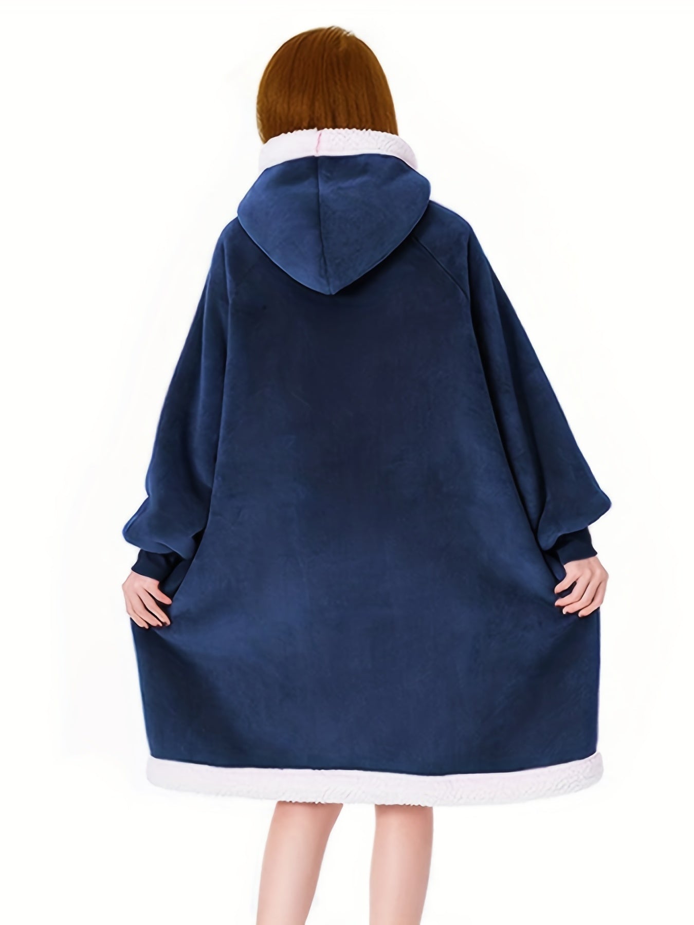 Plush Hooded Night Robe Warm Long Sleeve Robe Women's Sleepwear